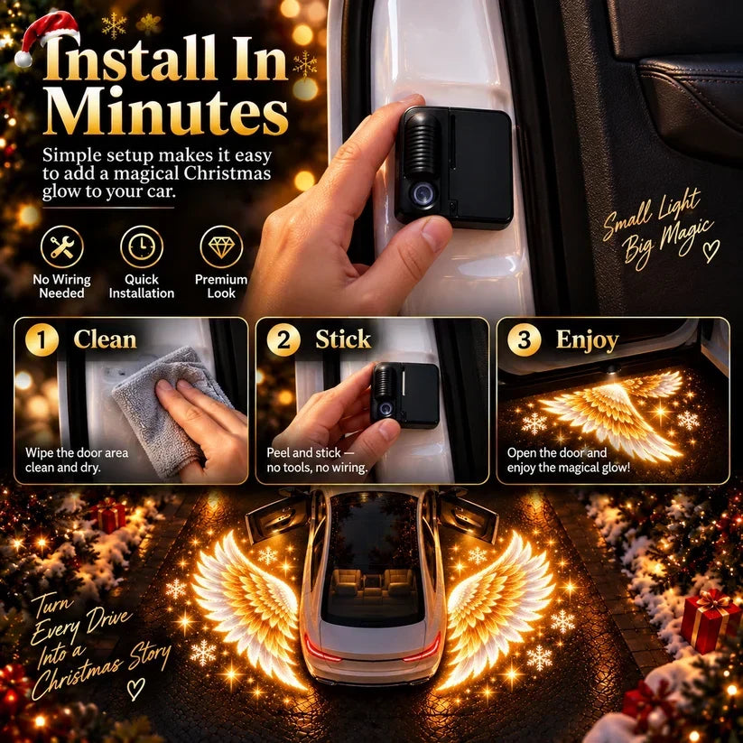 Christmas Angel Wing Car Door Projector Lights ✨