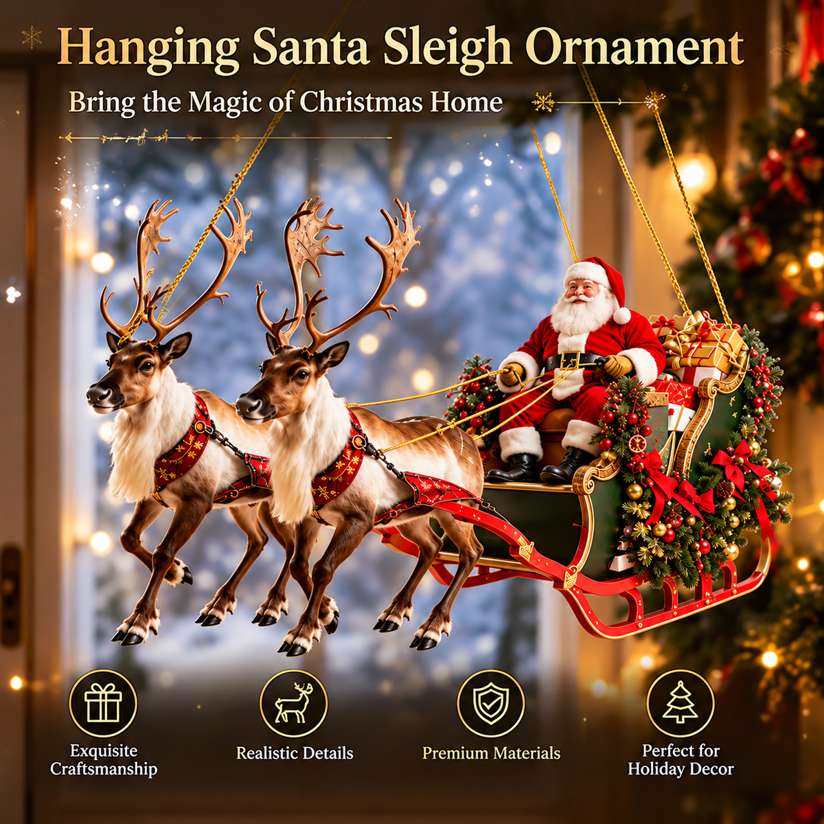Bring Christmas Magic Home – Santa's Flying Sleigh & Shining Star! 🎅