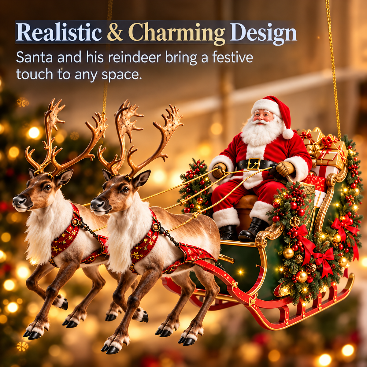 Bring Christmas Magic Home – Santa's Flying Sleigh & Shining Star! 🎅