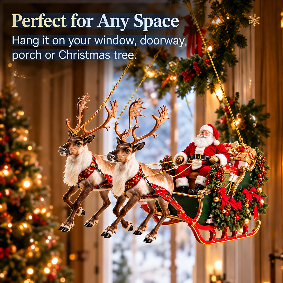 Bring Christmas Magic Home – Santa's Flying Sleigh & Shining Star! 🎅