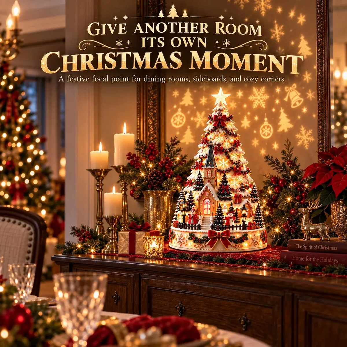 ✨Last Day 50% OFF✨🎄Christmas Village Projection Centerpiece – 4 Themed Villages