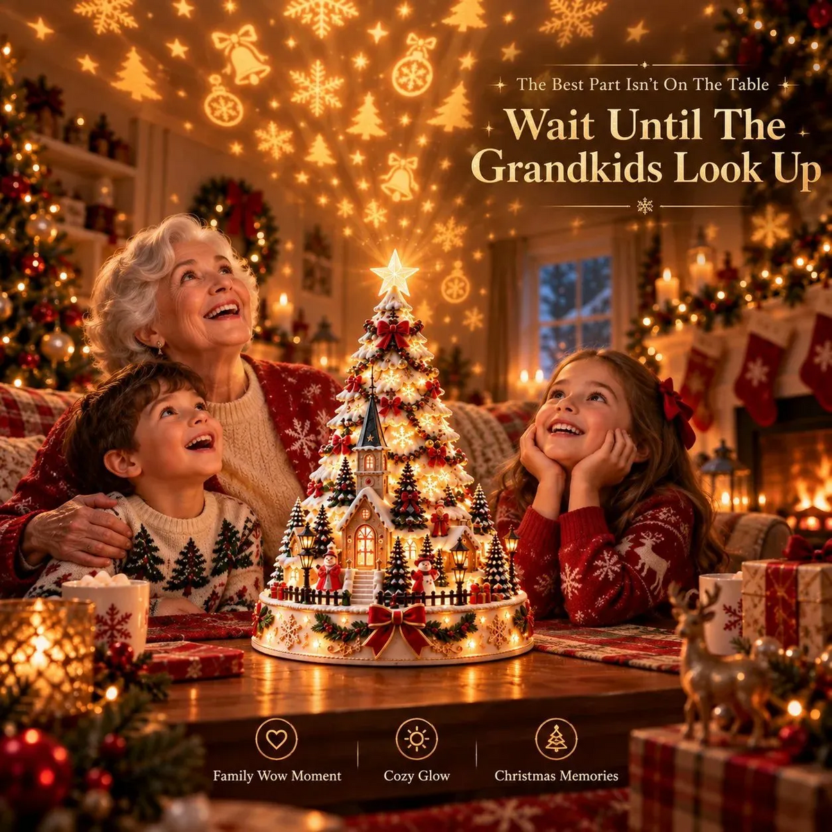 ✨Last Day 50% OFF✨🎄Christmas Village Projection Centerpiece – 4 Themed Villages