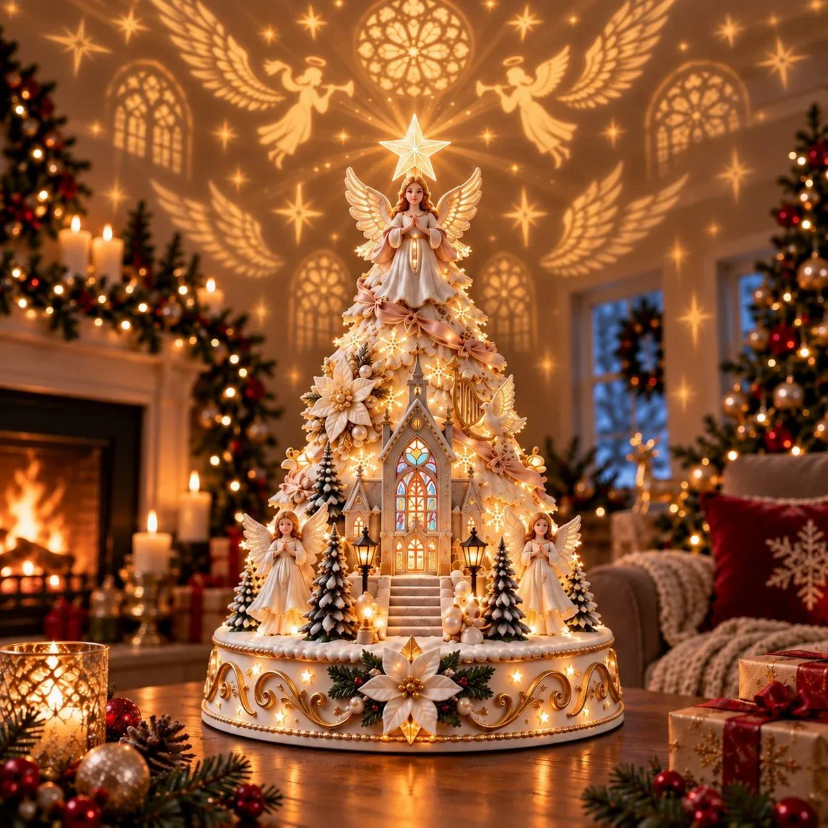 ✨Last Day 50% OFF✨🎄Christmas Village Projection Centerpiece – 4 Themed Villages