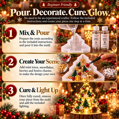 Christmas Resin Night Light DIY Kit – Handmade Glowing Holiday Keepsake