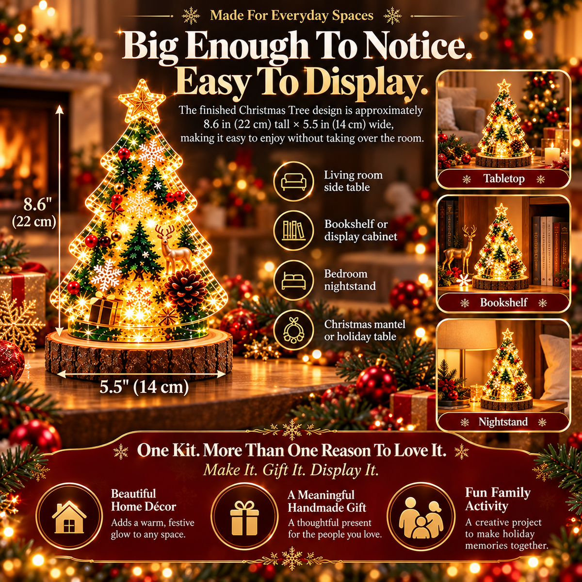 Christmas Resin Night Light DIY Kit – Handmade Glowing Holiday Keepsake