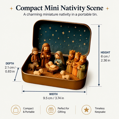 ✝️ Mini Nativity Scene Keepsake Tin