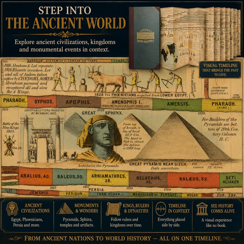 🌍Adams Time Chart 3.0 – 23-Ft Fold-Out Biblical & World History Timeline
