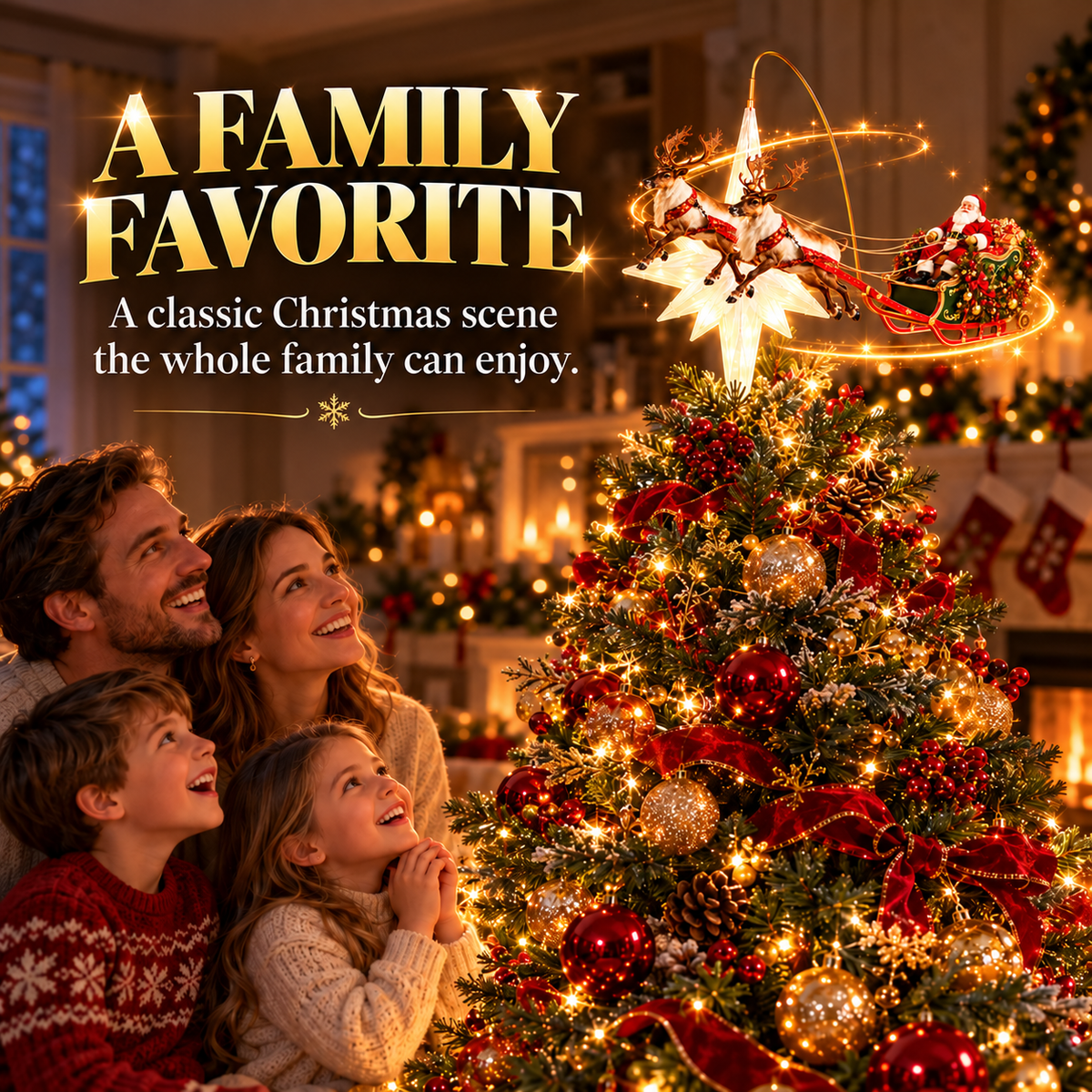 Bring Christmas Magic Home – Santa's Flying Sleigh & Shining Star! 🎅