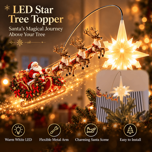 Bring Christmas Magic Home – Santa's Flying Sleigh & Shining Star! 🎅