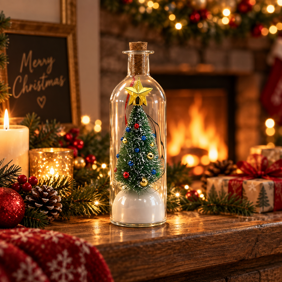 JingleJar festive glass bottle